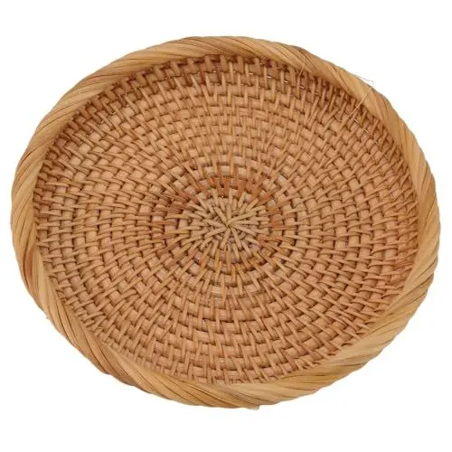 Produktbild: Rattan-Obstkorb, Eleganter Handgewebter Traditioneller Korb mit Natürlichem Design, für den Küchenthekentisch (M)