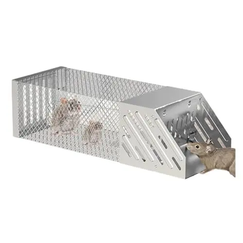 Produktbild: Rattenfalle, automatisches, kontinuierliches Mausf Mäuse Nagetier Ratten Catcher selbstsichernde Metall Maus Ratten Käfig Mausefalle