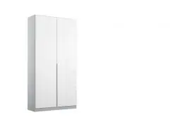 Produktbild: Rauch Möbel Alabama Drehtürenschrank Schrank Kleiderschrank Weiss Hochglanz, Seidengrau, 2-türig, Inklusive Zubehörpaket Basic, 1 Kleiderstange, 1 Einlegeboden, BxHxT 91x210x54 cm