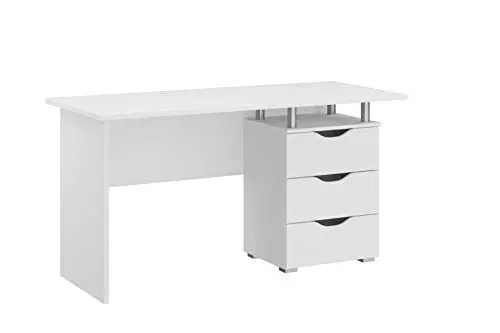 Produktbild: Rauch Möbel Alvara Schreibtisch in Weiß inklusive 2 Schubladen, Schreibtisch mit Stauraum BxHxT 140 x 75 x 66 cm