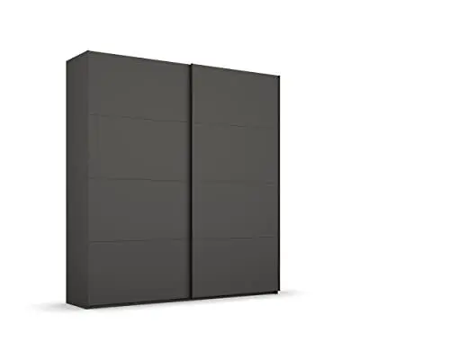 Produktbild: Rauch Möbel Beluga Schwebetürenschrank Schrank Kleiderschrank Graphit, Schwarz, 2-türig, Inklusive 2 Kleiderstangen, 2 Einlegeböden, BxHxT 180x222x69 cm