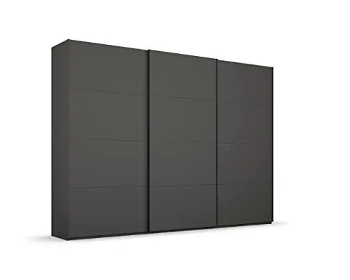 Produktbild: Rauch Möbel Beluga Schwebetürenschrank Schrank Kleiderschrank Graphit, Schwarz, 3-türig,Inklusive 3 Kleiderstangen, 3 Einlegeböden, BxHxT 270x236x69 cm