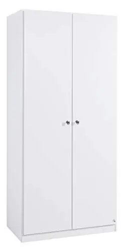 Produktbild: Rauch Möbel Buchholz Schrank abschließbar, Abschließbarer Kleiderschrank in Weiß 2-türig inkl. Zubehörpaket Basic 1 Kleiderstange, 4 Einlegeböden BxHxT 91x197x54 cm