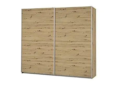 Produktbild: Rauch Möbel Caracas Schrank Kleiderschrank Schwebetürenschrank, Eiche Artisan, Holz, 2-trg., inkl. Zubehörpaket Basic 2 Kleiderstangen, 2 Einlegeböden, BxHxT 226x210x62 cm