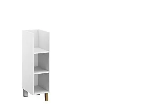Produktbild: Rauch Möbel Carlsson Regal Regalelement für zusätzlichen Stauraum der Wickelkommode in Weiß, Füße Eiche Massiv inklusive 2 Einlegeböden, BxHxT 23x87x 40 cm
