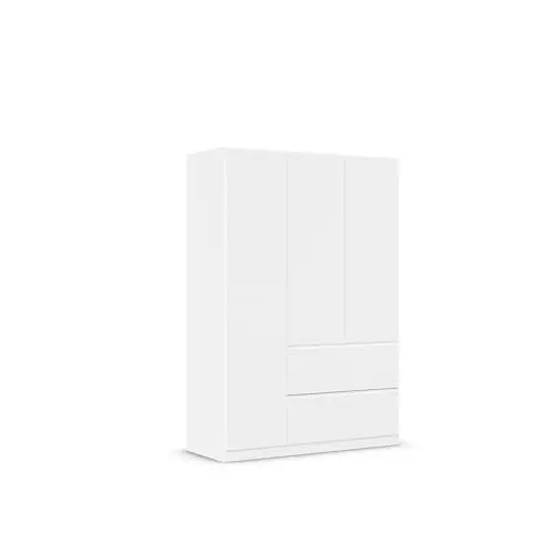 Produktbild: Rauch Möbel Costa, Drehtürenschrank, Kleiderschrank, 3-türig, 2 Schubkästen, Alpinweiß, Push-to-open, Griffprofil alpinweiß, 136x197x54 cm