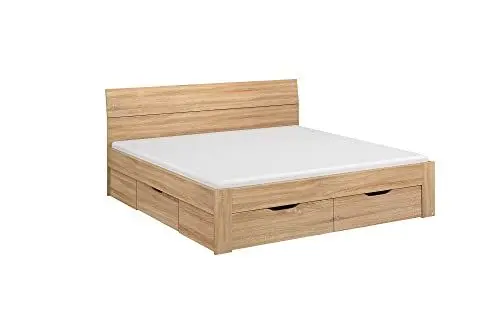 Produktbild: Rauch Möbel Flexx Bett Stauraumbett in Eiche Sonoma, Holz, mit 3 Schubladen als zusätzlichen Stauraum Liegefläche 180 x 200 cm Gesamtmaße Bett BxHxT 185 x 90 x 209 cm