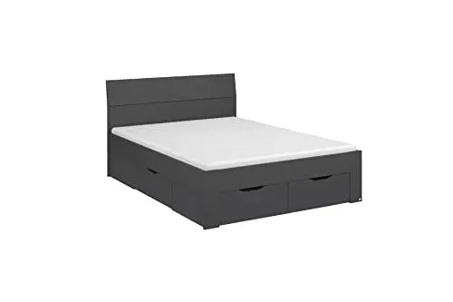 Produktbild: Rauch Möbel Flexx Bett Stauraumbett in Grau metallic, Schwarz, mit 3 Schubladen als zusätzlichen Stauraum Liegefläche 140 x 200 cm Gesamtmaße Bett BxHxT 145 x 90 x 209 cm