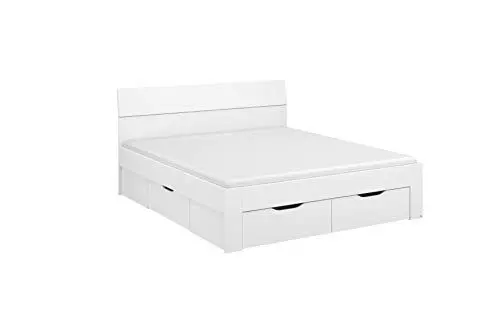 Produktbild: Rauch Möbel Flexx Bett Stauraumbett in Weiß mit 3 Schubkästen als zusätzlichen Stauraum Liegefläche 180 x 200 cm Gesamtmaße Bett BxHxT 185 x 90 x 209 cm