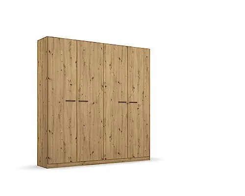 Produktbild: Rauch Möbel Florenz Schrank Kleiderschrank Drehtürenschrank, Eiche Artisan, Holz, 4-türig, inkl. 2 Kleiderstangen, 2 Einlegeböden BxHxT 181x210x54 cm