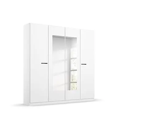 Produktbild: Rauch Möbel Florenz Schrank Kleiderschrank Drehtürenschrank mit Spiegel, Alpinweiß, 4-türig, inkl. 2 Kleiderstangen, 2 Einlegeböden BxHxT 181x210x54 cm