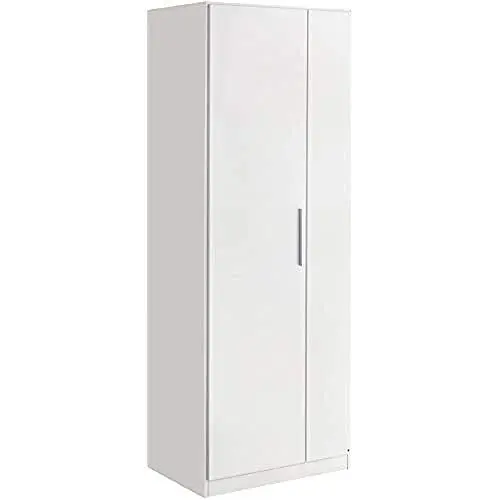 Produktbild: Rauch Möbel Minosa Schrank Kleiderschrank Drehtürenschrank 2-türig, Weiß, inkl. Zubehörpaket Basic 1 Einlegeboden 1 Kleiderstange, BxHxT 69x197x54 cm