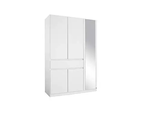 Produktbild: Rauch Möbel Tübingen Schrank Kleiderschrank Drehtürenschrank in Weiß mit Spiegel inklusive 1 Schublade, 5-türig, Zubehörpaket Basic 3 Einlegeböden, 1 Kleiderstange, BxHxT 136x197x54 cm