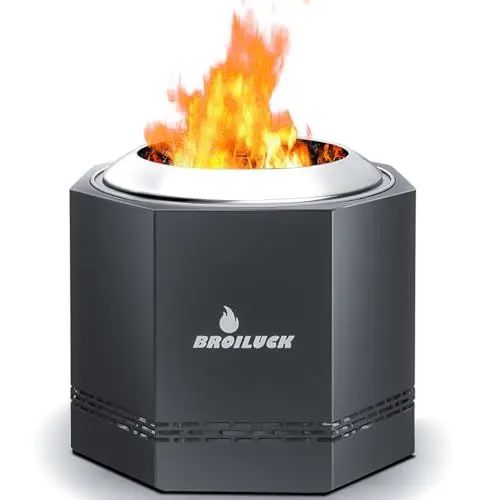 Produktbild: Rauchfreie Feuerschale, Tragetasche im Lieferumfang enthalten, tragbarer Kamin, Holzverbrennung, herausnehmbare Aschekaste, Edelstahl