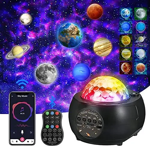 Produktbild: Raumprojektor , LED Sternenhimmel , Planeten ,3 in1 Ocean Wave Sky ,Galaxien, Nacht licht projektor 32 Farb-und Lichtmodi für Kinder Erwachsene, Home Planetarium