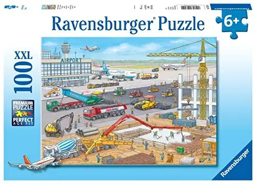 Produktbild: Ravensburger Kinderpuzzle - 10624 Baustelle am Flughafen - Puzzle für Kinder ab 6 Jahren, mit 100 Teilen im XXL-Format