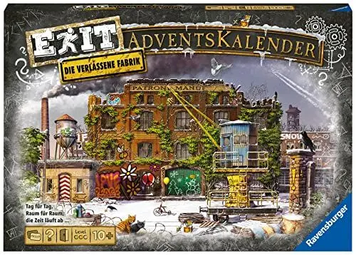 Produktbild: Ravensburger 18233 - EXIT Adventskalender Die verlassene Fabrik - 25 Rätsel für EXIT-Begeisterte ab 10 Jahren