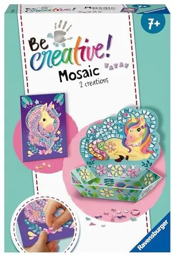 Produktbild: Ravensburger 18238 BeCreative Mosaik Einhorn, DIY für Kinder ab 7 Jahren
