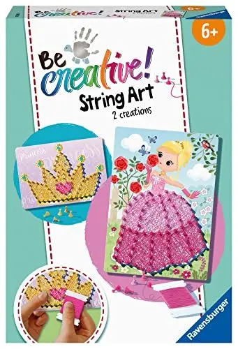 Produktbild: Ravensburger 18245 BeCreative String Art Prinzessin - Kreative Fadenbilder mit romantischer Prinzessin und Krone, für Kinder ab 6 Jahren