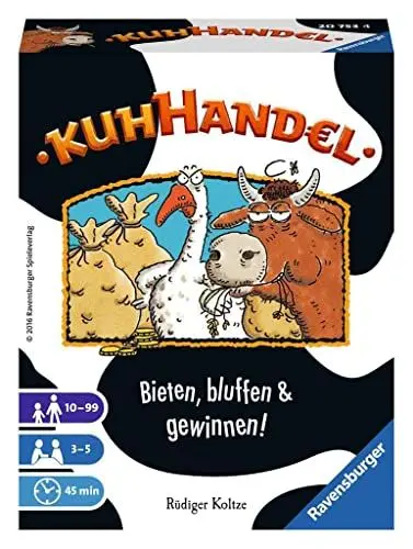 Produktbild: Ravensburger 20753 - Kuhhandel, Auktionsspiel für 3-5 Spieler, Kartenspiel mit Kühen ab 10 Jahren, Versteigerung