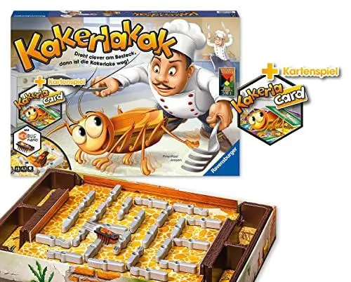 Produktbild: Ravensburger 20969 - Kakerlakak + KakerlaCard Kartenspiel - Aktionsspiel mit elektronischer Kakerlake für Groß und Klein, Familienspiel für 2-4 Spieler, geeignet ab 5 Jahren (Exklusiv bei Amazon)