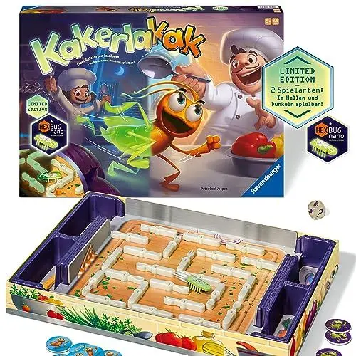 Produktbild: Ravensburger 24762 Kakerlakak Glow in The Dark - Aktionsspiel mit elektronischer Kakerlake für Groß und Klein ab 5 Jahren, für 2-4 Personen