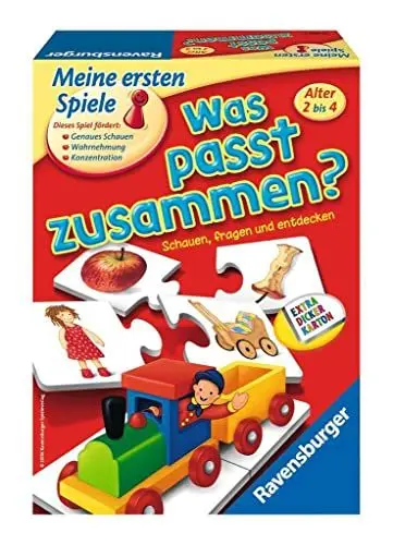 Produktbild: Ravensburger 21402 - Was passt zusammen? - Puzzelspiel für Kinder, Bildpaare zuordnen für 1-4 Spieler ab 2 Jahren, White