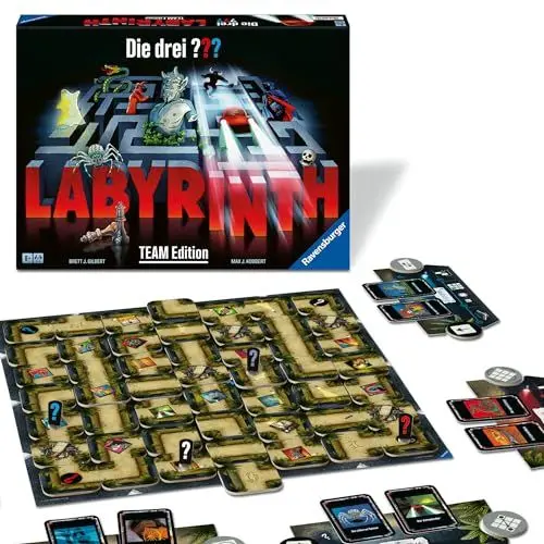 Produktbild: Ravensburger 22685 - Die DREI ??? Labyrinth - Team Edition - Die kooperative Variante des Spieleklassikers für 2-4 Personen ab 8 Jahren mit Justus Jonas, Peter Shaw und Bob Andrews