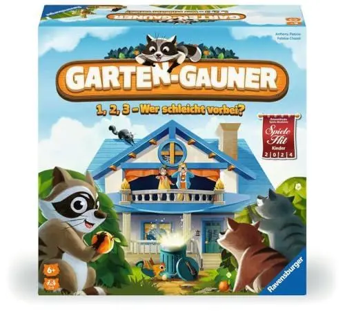 Produktbild: Ravensburger 22698 - Garten-Gauner: 1, 2, 3 - Wer Schleicht vorbei? - Kinderspiel ab 6 Jahren für 2-4 Spieler