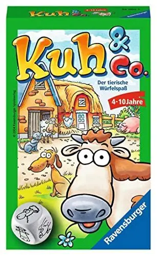 Produktbild: Ravensburger 23160 - Kuh und co, Mitbringspiel für 2-6 Spieler, Kinderspiel ab 4 Jahren, Reisespiel für unterwegs