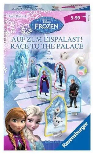 Produktbild: Ravensburger 23402 - Disney Frozen: Auf zum Eispalast!, Mitbringspiel für 2-4 Spieler, Kinderspiel ab 4 Jahren, kompaktes Format, Reisespiel, Brettspiel, Teal/Turquoise Green
