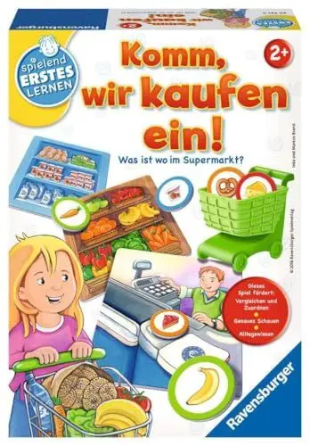 Produktbild: Ravensburger 24721 - Komm, wir kaufen EIN! - Lernspiel für die Kleinen - Zuordnungsspiel für Kinder ab 2 Jahren, Spielend erstes Lernen für 1-4 Spieler