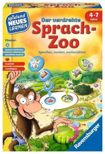 Produktbild: Ravensburger 24945 - Der verdrehte Sprach-Zoo - Spielen und Lernen für Kinder, Lernspiel für Kinder von 4-7 Jahren, Spielend Neues Lernen für 2-4 Spieler