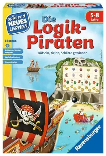 Produktbild: Ravensburger 24969 - Die Logik-Piraten - Spielen und Lernen für Kinder, Lernspiel für Kinder von 5-8 Jahren, Spielend Neues Lernen für 1-4 Spieler