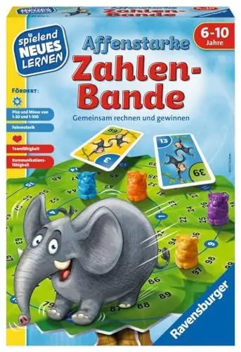 Produktbild: Ravensburger 24973 - Affenstarke Zahlen-Bande - Spielen und Lernen für Kinder von 6-10 Jahren, für 1-6 Spieler