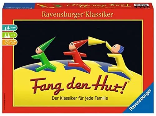Produktbild: Ravensburger 26736 - Fang den Hut - Hütchenspiel für 2-6 Spieler, Familienspiel ab 6 Jahren, Ravensburger Klassiker
