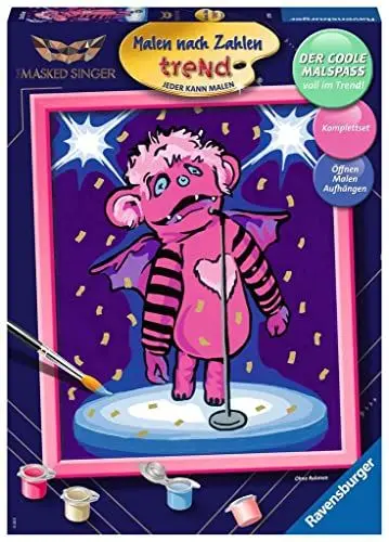 Produktbild: Ravensburger 28798 Monsterchen - Malen nach Zahlen für Erwachsene, Ideales Malergebnis durch hochwertiges Künstlerzubehör, ohne Rahmen, Bekannt aus The Masked Singer