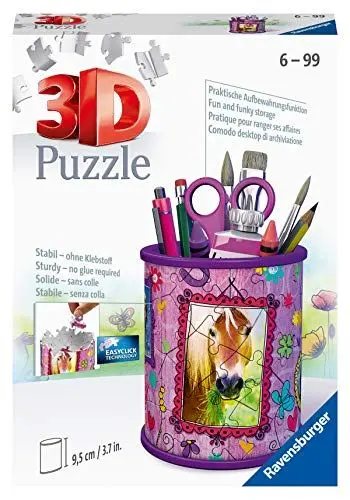 Produktbild: Ravensburger 3D Puzzle 11175 - Utensilo Pferde - 54 Teile - Stiftehalter für Tier-Fans ab 6 Jahren, Schreibtisch-Organizer für Kinder, Pferde Geschenk für Mädchen & Jungen - Geburtstagsgeschenke