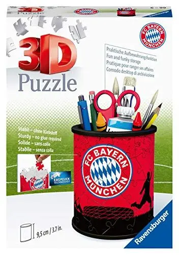 Produktbild: Ravensburger 3D Puzzle 11215 - Utensilo FC Bayern - Stiftehalter für FC Bayern München Fans ab 6 Jahren, Schreibtisch-Organizer für Erwachsene und Kinder
