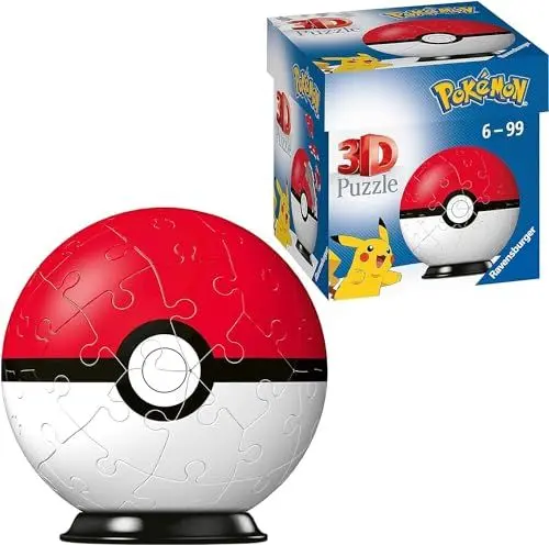 Produktbild: Ravensburger 3D Puzzle 11256 - Puzzle-Ball Pokémon Pokéballs - Pokéball Classic - für große und kleine Pokémon Fans ab 6 Jahren