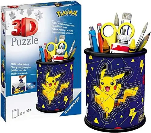 Produktbild: Ravensburger 3D Puzzle 11257 - Utensilo Pokémon Pikachu - 54 Teile - Stiftehalter für Pokémon Fans ab 6 Jahren, Schreibtisch-Organizer für Kinder, Pokémon Spielzeug, Pokémon Geschenk