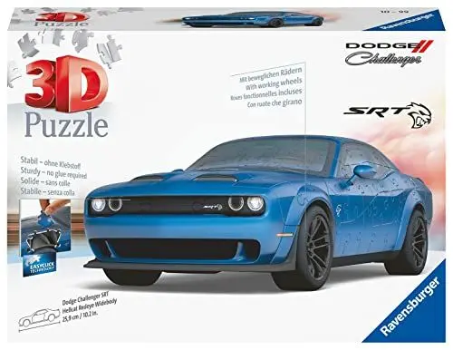 Produktbild: Ravensburger 3D Puzzle 11283 - Dodge Challenger SRT Hellcat Redeye Widebody - Das stärkste Muscle Car der Welt als 3D Puzzle Auto - für Dodge Fans ab 10 Jahren