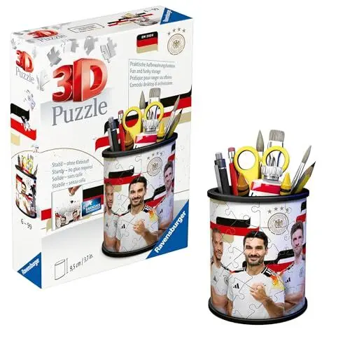 Produktbild: Ravensburger 3D Puzzle 11587 - Utensilo DFB Spieler - Stiftehalter für Fußball-Fans ab 6 Jahren, Schreibtisch-Organizer für Erwachsene und Kinder