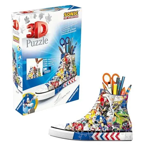 Produktbild: Ravensburger 3D Puzzle 11593 - Sneaker Sonic - Praktischer Stiftehalter - Schreibtisch-Organizer für Erwachsene und Kinder ab 8 Jahren