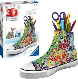 Produktbild: Ravensburger 3D Puzzle 12535 - Sneaker Graffiti - Praktischer Stiftehalter - Schreibtisch-Organizer im coolen Graffiti Design für Erwachsene und Kinder ab 8 Jahren