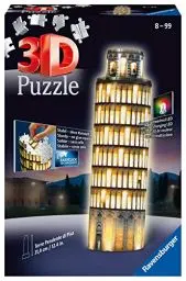 Produktbild: Ravensburger 3D Puzzle Schiefer Turm von Pisa bei Nacht 12515 - leuchtet im Dunkeln - 216 Teile - ab 8 Jahren