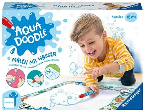 Produktbild: Ravensburger 4565 Aquadoodle Animals - Erstes Malen für Kinder ab 18 Monate - Malset für fleckenfreien Malspaß mit Wasser - inklusive Matte und Stift