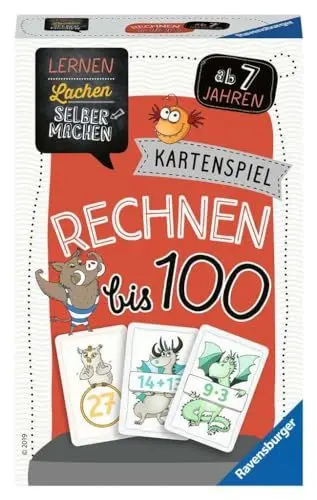 Produktbild: Ravensburger 80660 - Lernen Lachen Selbermachen: Rechnen bis 100, Kinderspiel ab 7 Jahren, Lernspiel für 1-5 Spieler, Kartenspiel