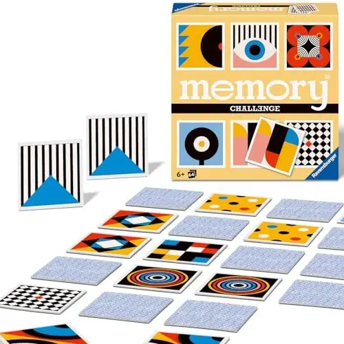 Produktbild: Ravensburger Challenge Memory® Verrückte Muster - 22462 - Das weltbekannte Gedächtnisspiel mit 32 kunstvoll gestalteten Kartenpaaren, für 2 bis 8 Spieler ab 6 Jahren