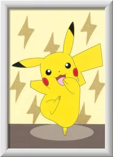 Produktbild: Ravensburger CreArt 20084 - Pikachu - Malen nach Zahlen Pokémon für Kinder ab 7 Jahre, Malset mit Rahmen, Pinsel und Acrylfarben, Geschenk für Jungen und Mädchen, mit Gold-Farbe